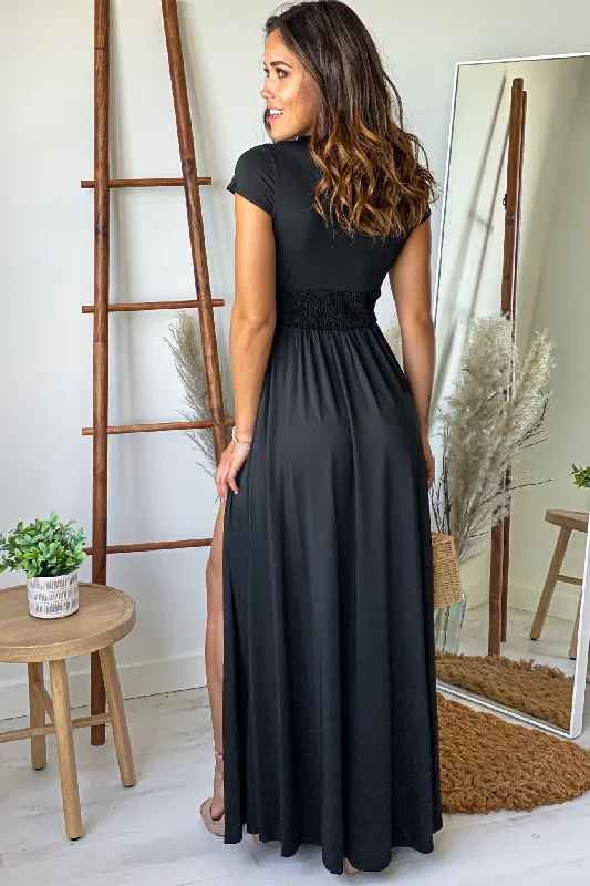 Black Maxi Dress With Slit