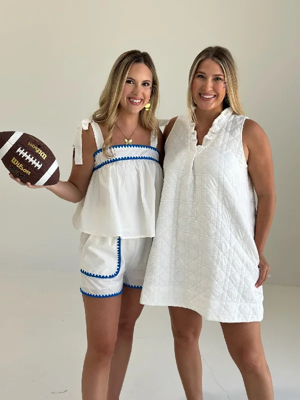 Game Time Textured Dress - White