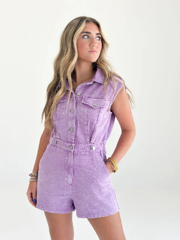 Griffin Romper - Purple