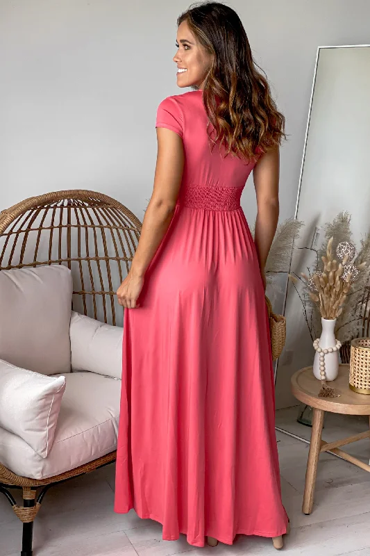 Rose Maxi Dress With Slit