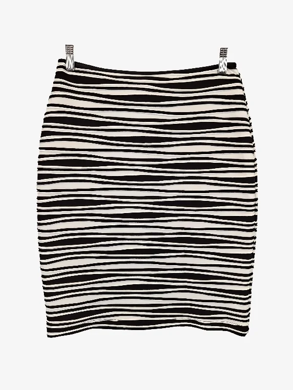 Anthea Crawford Striped Stretch Pencil Mini Skirt Size 10