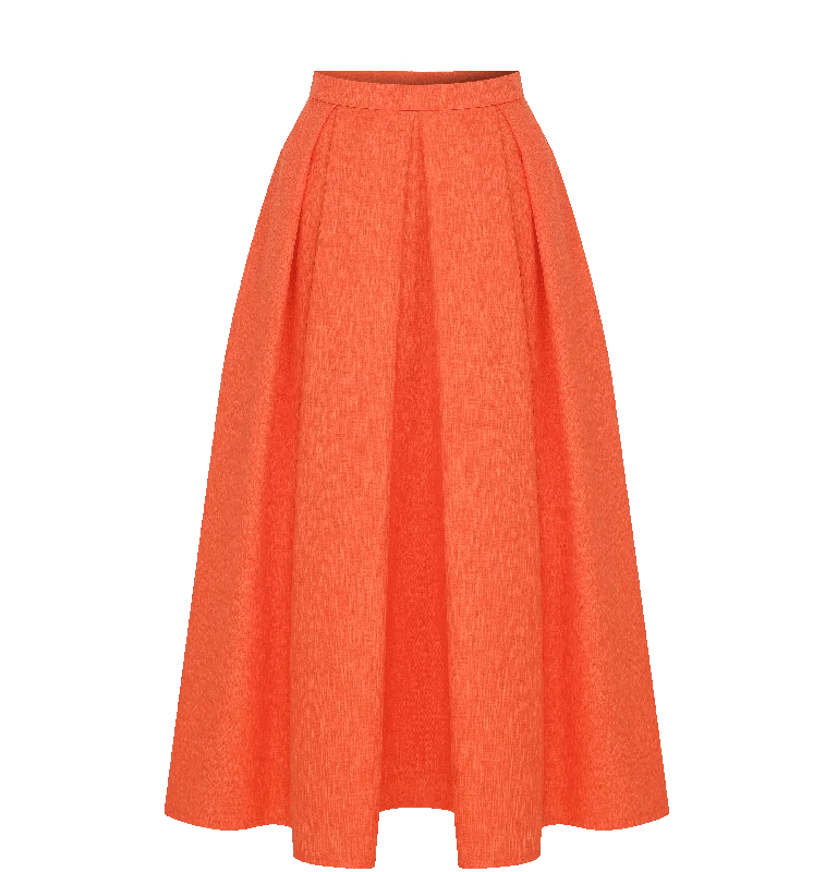 June Midi Skirt in Spicy Orange