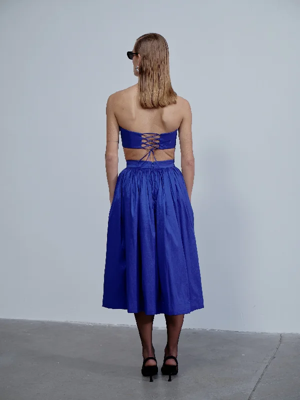 Lou Lou Midi Skirt in Bleu