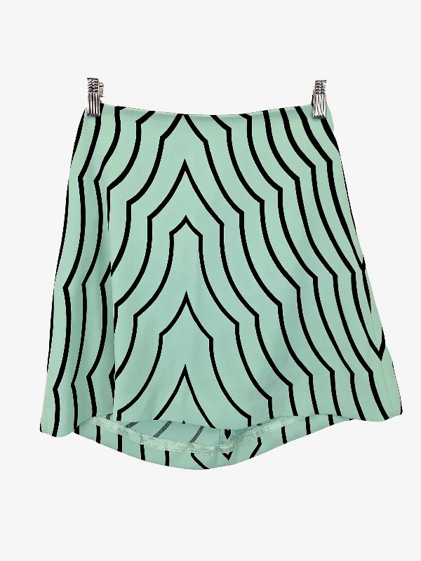 Marc Jacobs Stylish Aqua Printed Mini Skirt Size 8