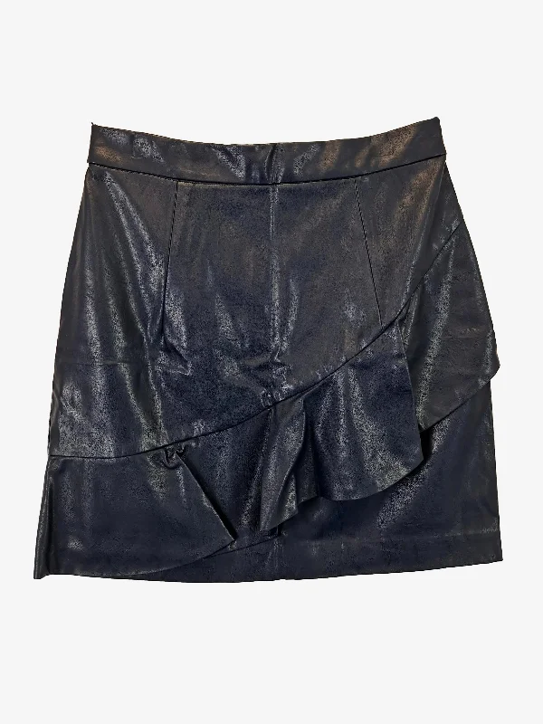 Sheike Stylish Draped Pu Mini Skirt Size 10