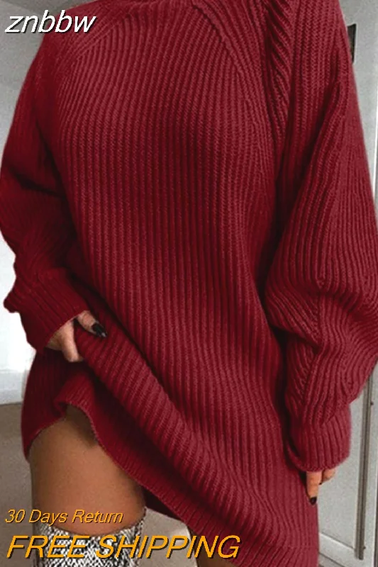 Wine sweater dress / S